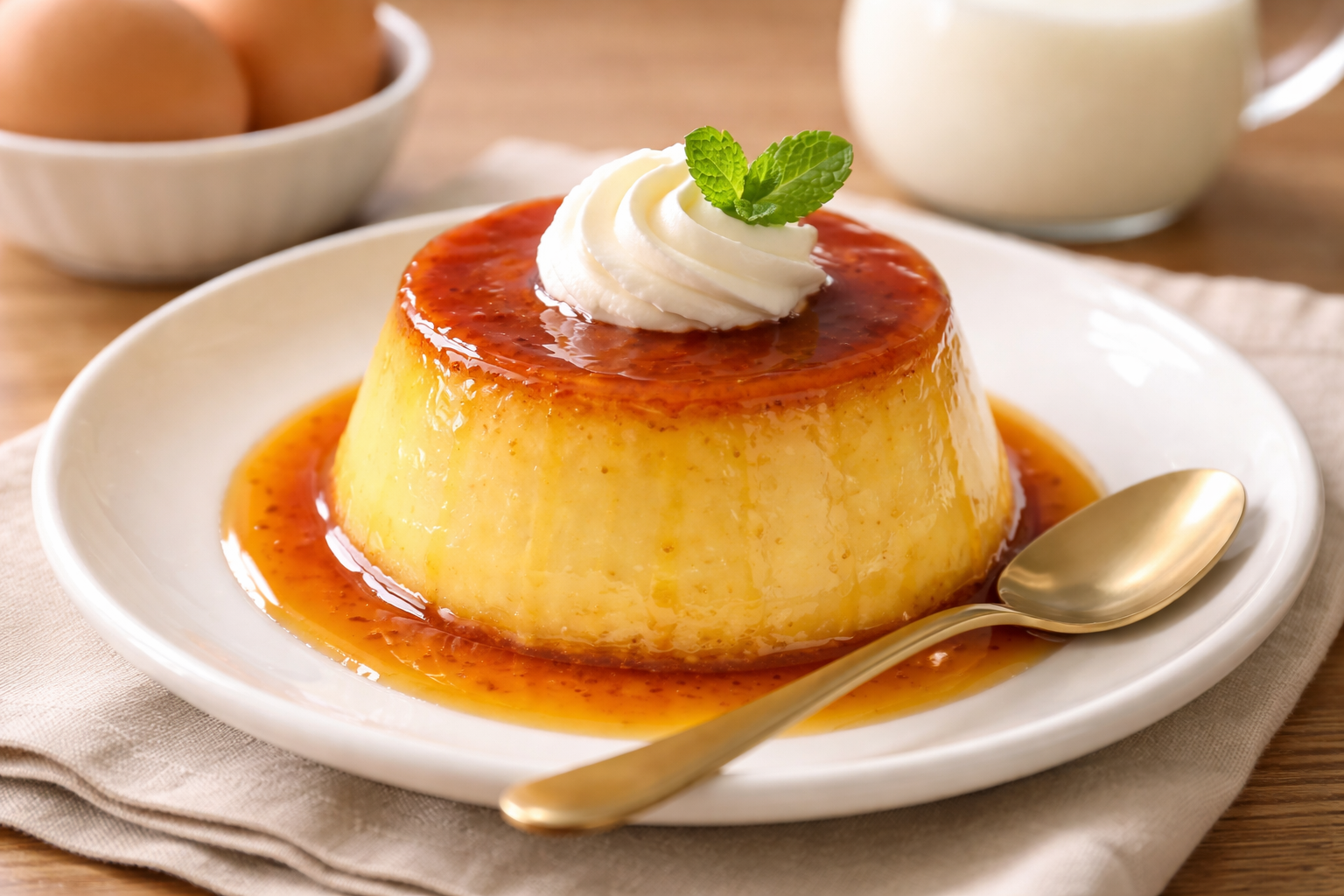 北海道産牛乳と平飼い卵の焼きプリン